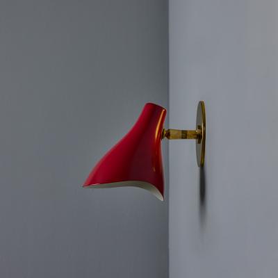 Gino Sarfatti 1950s Gino Sarfatti Model 10 Sconce for Arteluce in Red