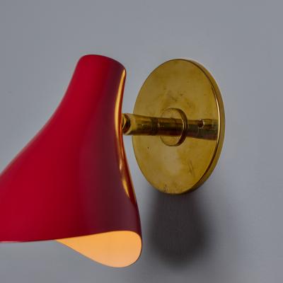 Gino Sarfatti 1950s Gino Sarfatti Model 10 Sconce for Arteluce in Red