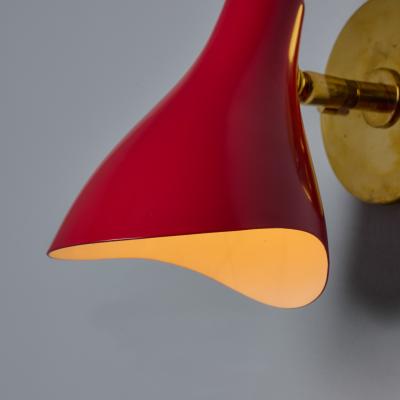 Gino Sarfatti 1950s Gino Sarfatti Model 10 Sconce for Arteluce in Red