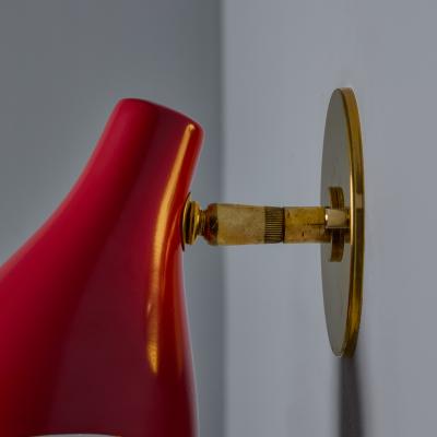 Gino Sarfatti 1950s Gino Sarfatti Model 10 Sconce for Arteluce in Red
