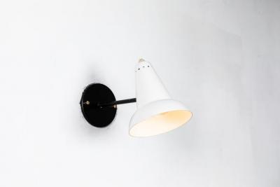 Gino Sarfatti 1950s Italian White Articulating Sconces Attributed to Gino Sarfatti