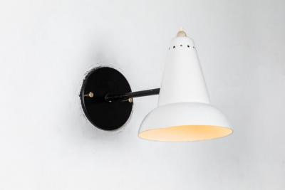 Gino Sarfatti 1950s Italian White Articulating Sconces Attributed to Gino Sarfatti