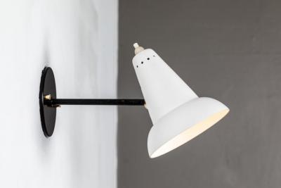Gino Sarfatti 1950s Italian White Articulating Sconces Attributed to Gino Sarfatti
