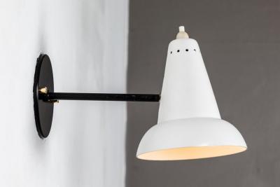 Gino Sarfatti 1950s Italian White Articulating Sconces Attributed to Gino Sarfatti