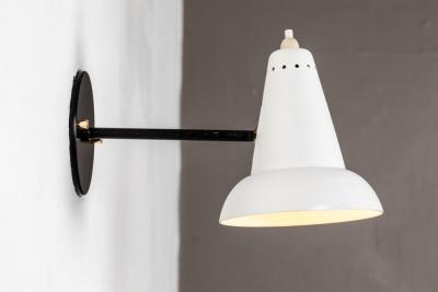 Gino Sarfatti 1950s Italian White Articulating Sconces Attributed to Gino Sarfatti