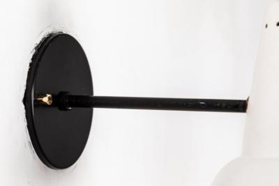 Gino Sarfatti 1950s Italian White Articulating Sconces Attributed to Gino Sarfatti