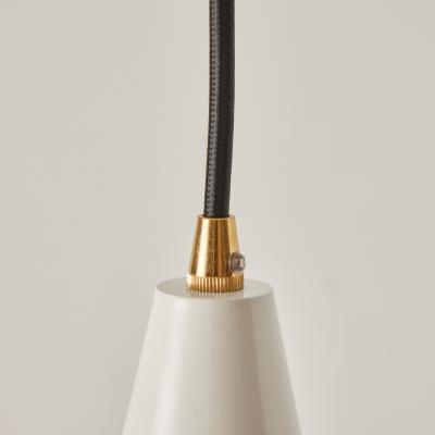 Gino Sarfatti 1950s Italian White Perforated Cone Pendant Attributed to Gino Sarfatti