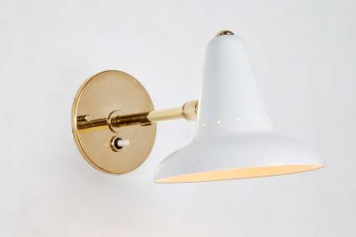 Gino Sarfatti 1950s Italian White Perforated Sconce Attributed to Gino Sarfatti