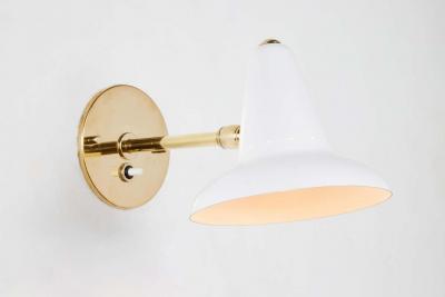 Gino Sarfatti 1950s Italian White Perforated Sconce Attributed to Gino Sarfatti