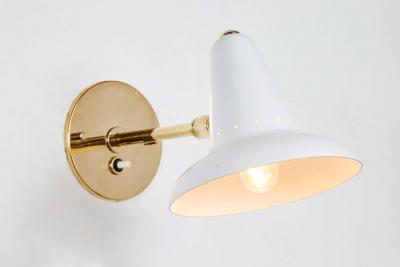 Gino Sarfatti 1950s Italian White Perforated Sconce Attributed to Gino Sarfatti