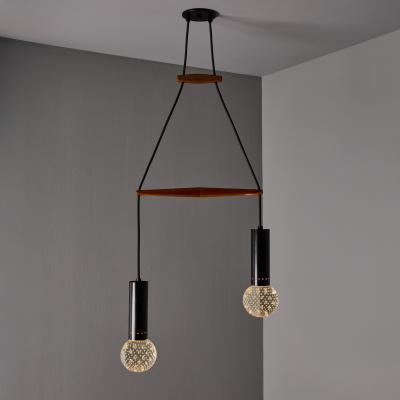 Gino Sarfatti 1960s Gino Sarfatti Metal and Seguso Glass Pendant Chandelier for Arteluce