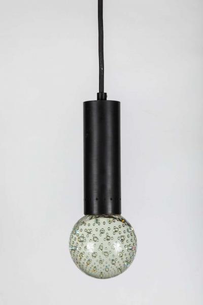 Gino Sarfatti 1960s Gino Sarfatti Metal and Seguso Glass Pendants for Arteluce