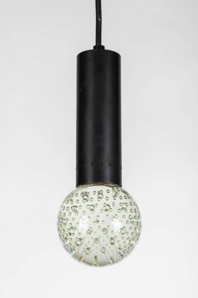 Gino Sarfatti 1960s Gino Sarfatti Metal and Seguso Glass Pendants for Arteluce