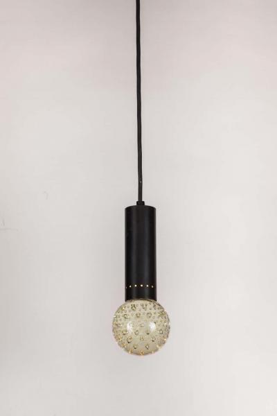 Gino Sarfatti 1960s Gino Sarfatti Metal and Seguso Glass Pendants for Arteluce