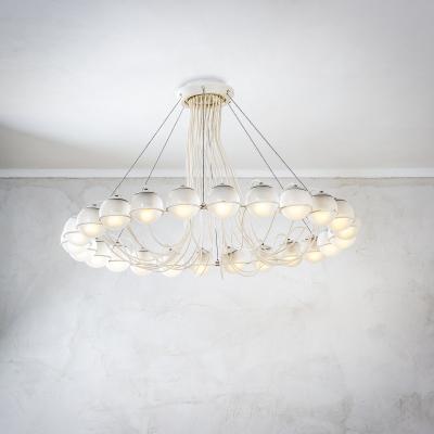 Gino Sarfatti Gino Sarfatti Chandelier Mod 2109 24 in White for Arteluce 1960s