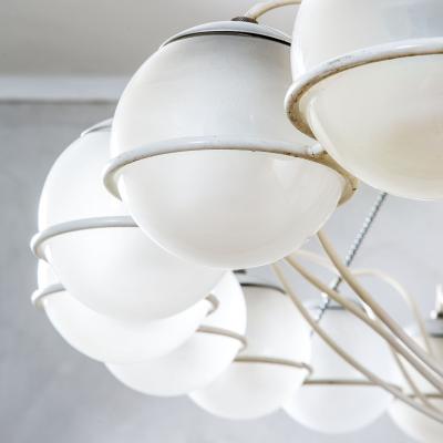 Gino Sarfatti Gino Sarfatti Chandelier Mod 2109 24 in White for Arteluce 1960s