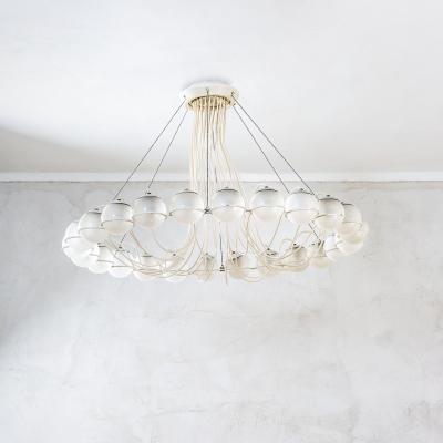 Gino Sarfatti Gino Sarfatti Chandelier Mod 2109 24 in White for Arteluce 1960s