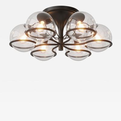 Gino Sarfatti Gino Sarfatti Model 2042 6 Glass Ceiling Light in Black