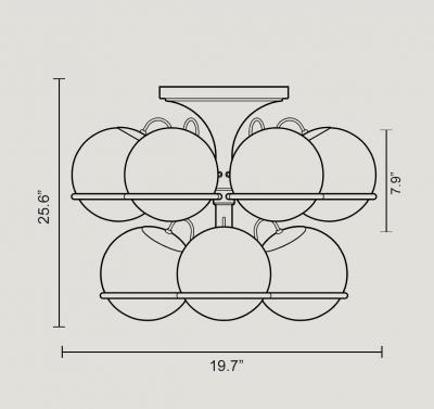 Gino Sarfatti Gino Sarfatti Model 2042 9 Glass Ceiling Light