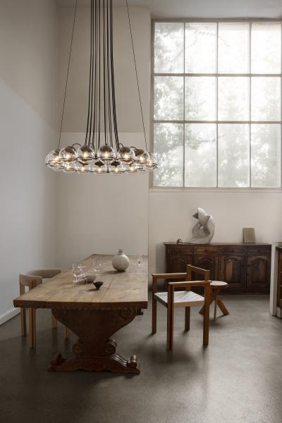Gino Sarfatti Gino Sarfatti Model 2109 16 14 Glass Chandelier in Black