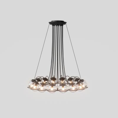 Gino Sarfatti Gino Sarfatti Model 2109 16 14 Glass Chandelier in Black