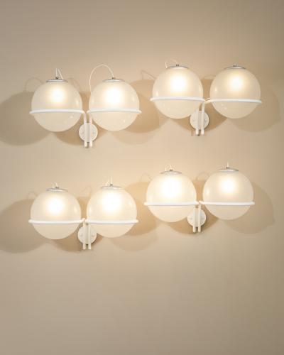 Gino Sarfatti Gino Sarfatti Wall Lights mod 239 2 Opaline Glass Arteluce 1970