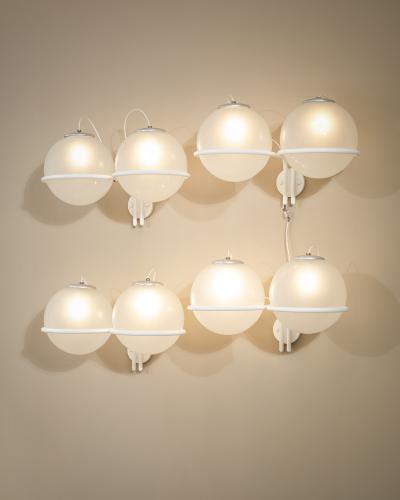 Gino Sarfatti Gino Sarfatti Wall Lights mod 239 2 Opaline Glass Arteluce 1970