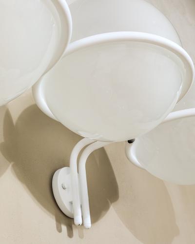 Gino Sarfatti Gino Sarfatti Wall Lights mod 239 2 Opaline Glass Arteluce 1970