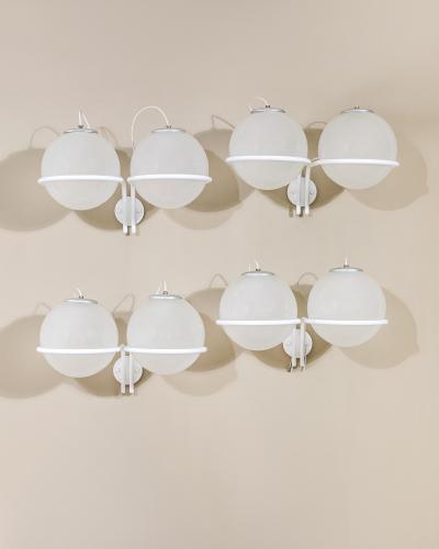 Gino Sarfatti Gino Sarfatti Wall Lights mod 239 2 Opaline Glass Arteluce 1970