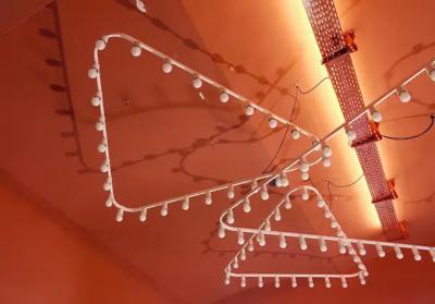 Gino Sarfatti Impressive Large Triangle Light Sculpture Chandelier Gino Sarfatti Style 1950s