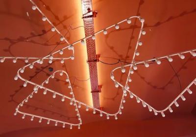 Gino Sarfatti Impressive Large Triangle Light Sculpture Chandelier Gino Sarfatti Style 1950s