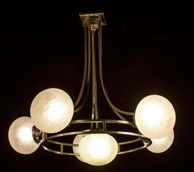 Gino Sarfatti Midcentury Gino Sarfatti Chrome Murano Glass Chandelier 1960