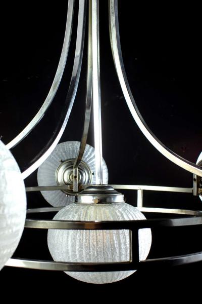 Gino Sarfatti Midcentury Gino Sarfatti Chrome Murano Glass Chandelier 1960