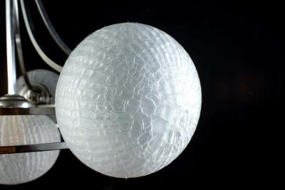 Gino Sarfatti Midcentury Gino Sarfatti Chrome Murano Glass Chandelier 1960