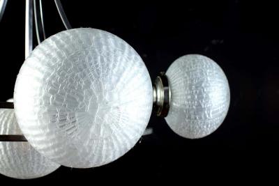 Gino Sarfatti Midcentury Gino Sarfatti Chrome Murano Glass Chandelier 1960