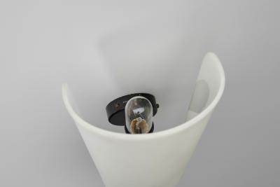 Gino Sarfatti Pair of Brass and Opal Glass Wall Lamps by Gino Sarfatti Italy 1950s