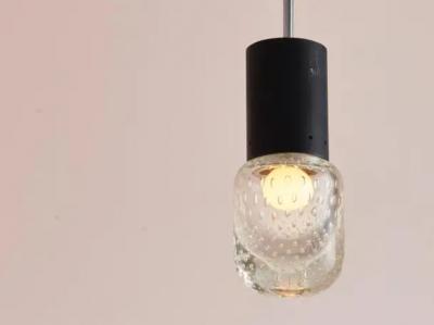 Gino Sarfatti Pendant Light by Gino Sarfatti with Seguso Glass circa 1960