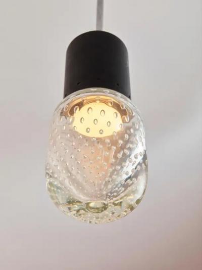 Gino Sarfatti Pendant Light by Gino Sarfatti with Seguso Glass circa 1960