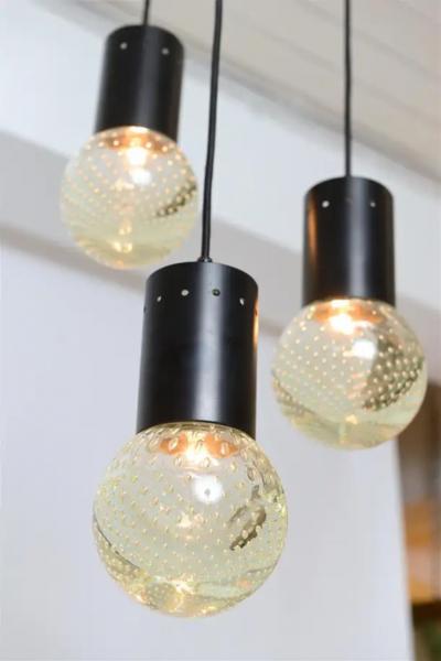 Gino Sarfatti Sarfatti Chandelier for Seguso with Three Globes circa 1960