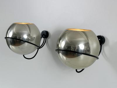Gino Sarfatti Set of Two Spherical Sconces Model 232 G by Gino Sarfatti fo Arteluce Italy 1961