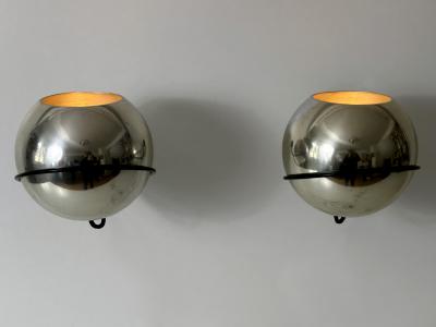Gino Sarfatti Set of Two Spherical Sconces Model 232 G by Gino Sarfatti fo Arteluce Italy 1961