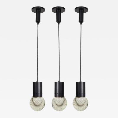 Gino Sarfatti Trio of Sarfatti Pendants with Seguso Glass for Arteluce