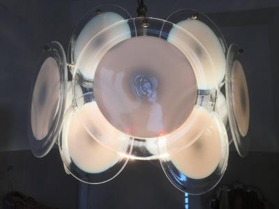Gino Vistosi Charming Murano Disc Chandelier by Vistosi 1960s