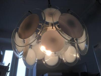 Gino Vistosi Charming Murano Disc Chandelier by Vistosi 1960s