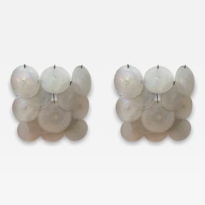 Gino Vistosi Pair Of Murano Glass Sconces By Vistosi