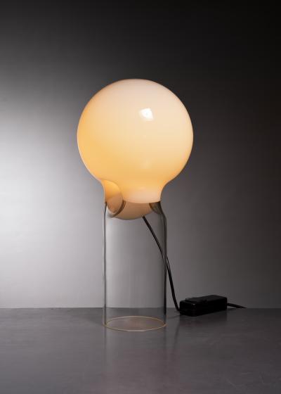 Gino Vistosi Vistosi transparant and white glass table lamp