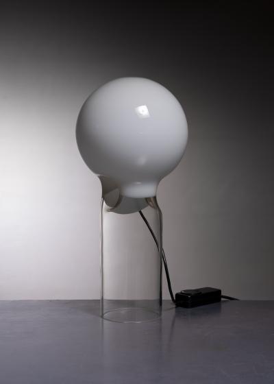 Gino Vistosi Vistosi transparant and white glass table lamp