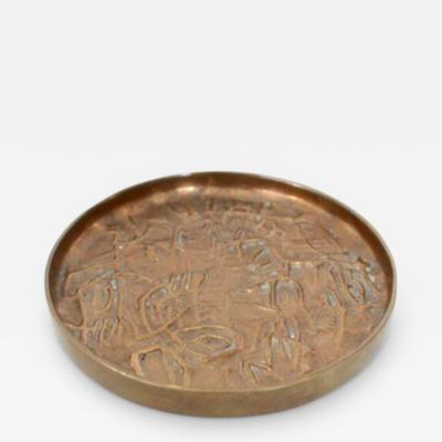 Gio Pomodoro Signed Bronze Dish by ARNALDO AND Gio Pomodoro for Il Sestante Galeria