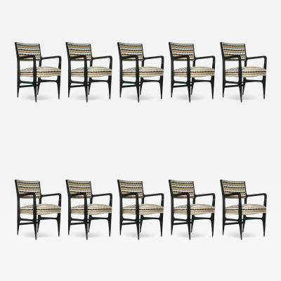 Gio Ponti 10 armchairs by Gio Ponti model 1602 Itlay 1950 