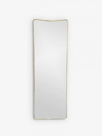 Gio Ponti 1950S LONG FLOOR MIRROR IN AGED BRASS ATTRIBUTED TO GIO PONTI FOR FONTANA ARTE